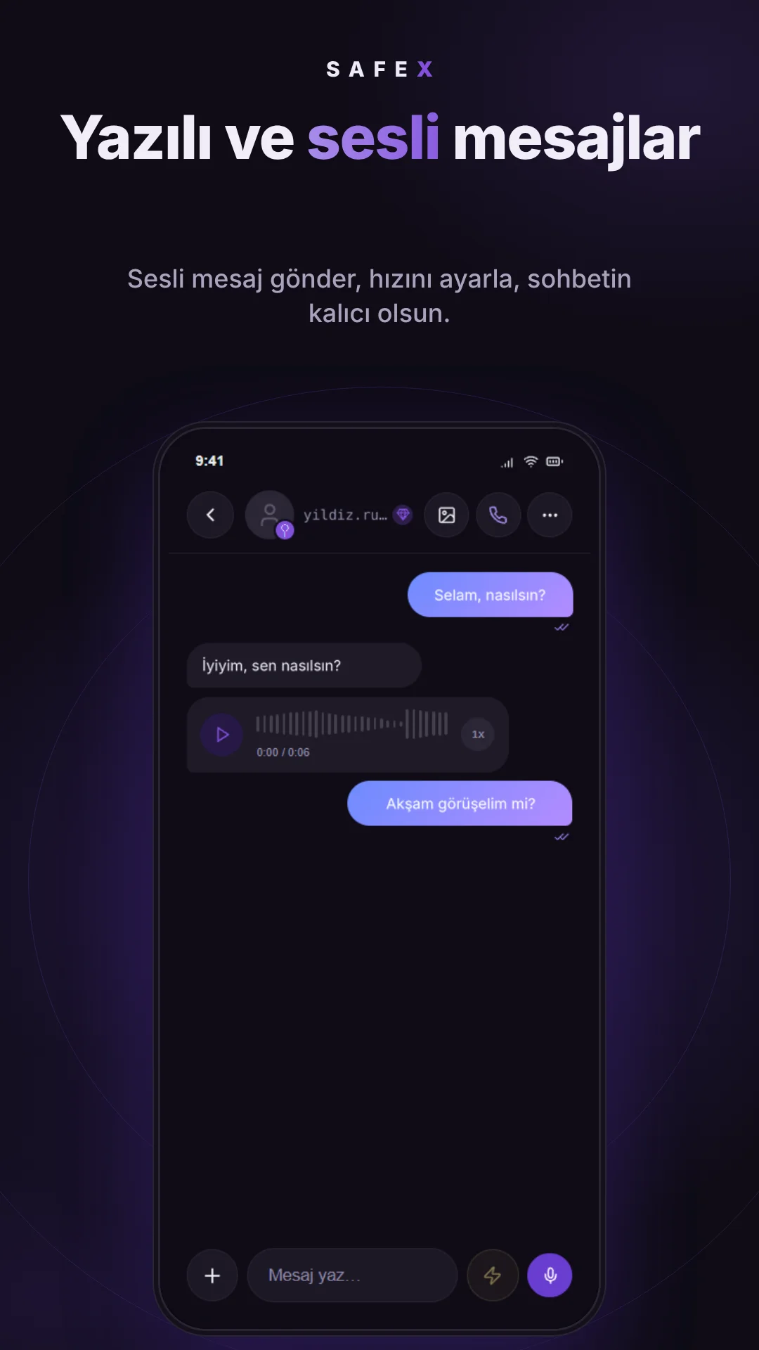 SafeX Sohbet tanıtım afişi