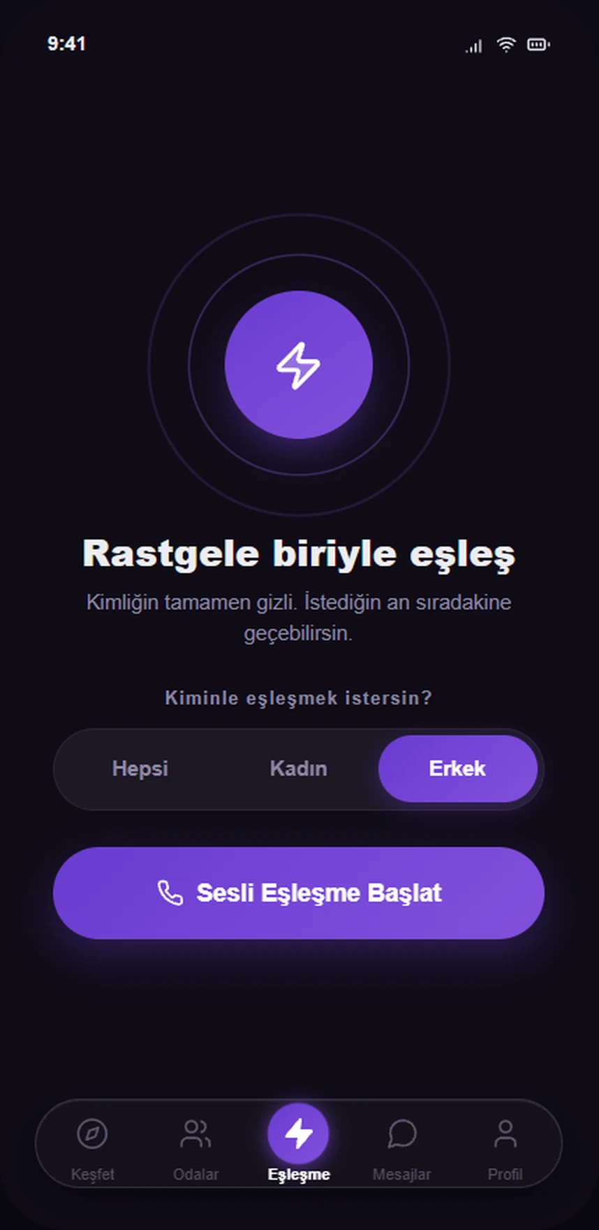 SafeX Eşleşme ekranı ekranı